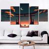 5 Pieces Canvas Wall Arts Japan Landscape Japanese Torii Gate Poster Painting Modular Home Decor Picture Modern Living Room Gift