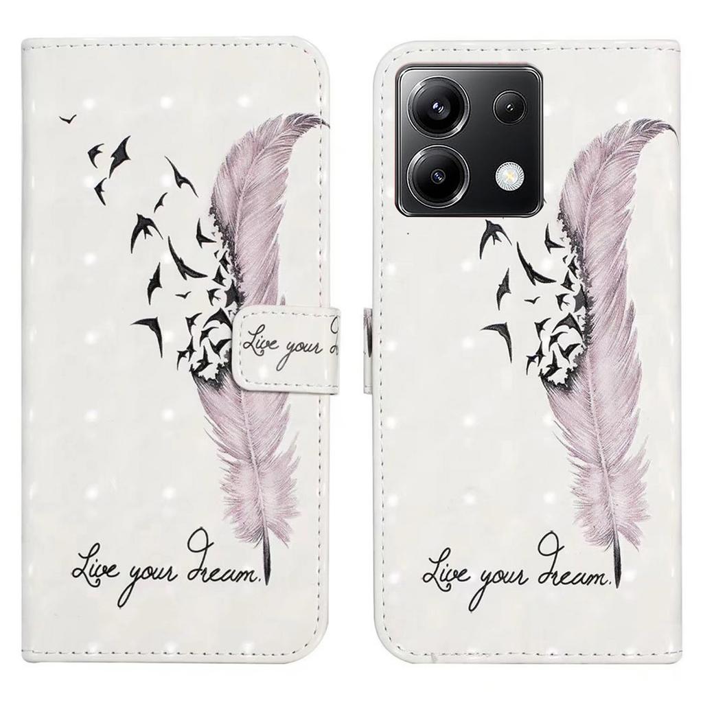 For Xiaomi Poco X6 5G/Redmi Note 13 Pro 5G Case 3D Creative Pattern PU Leather Stand Phone Cover