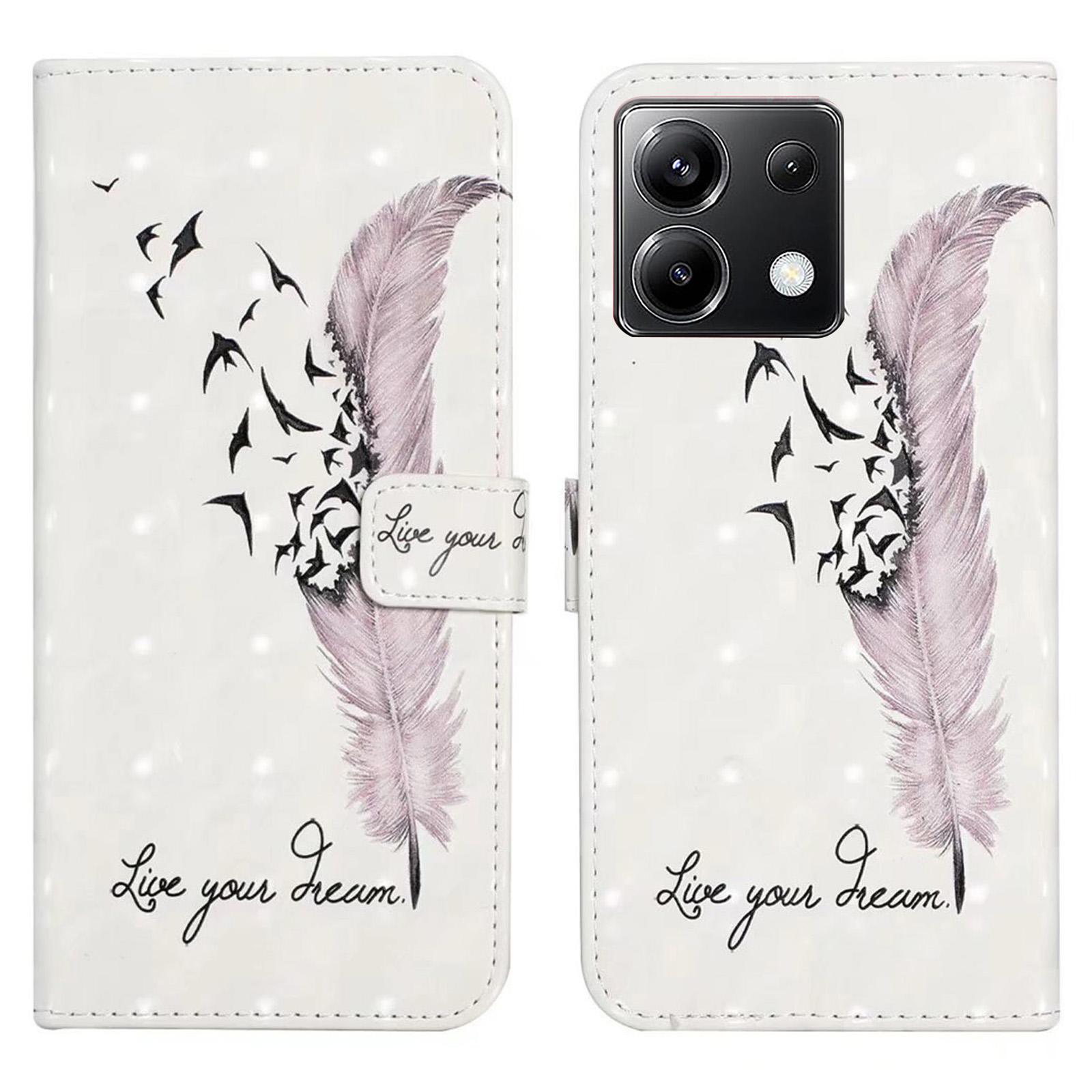 

For Xiaomi Poco X6 5G/Redmi Note 13 Pro 5G Case 3D Creative Pattern PU Leather Stand Phone Cover J