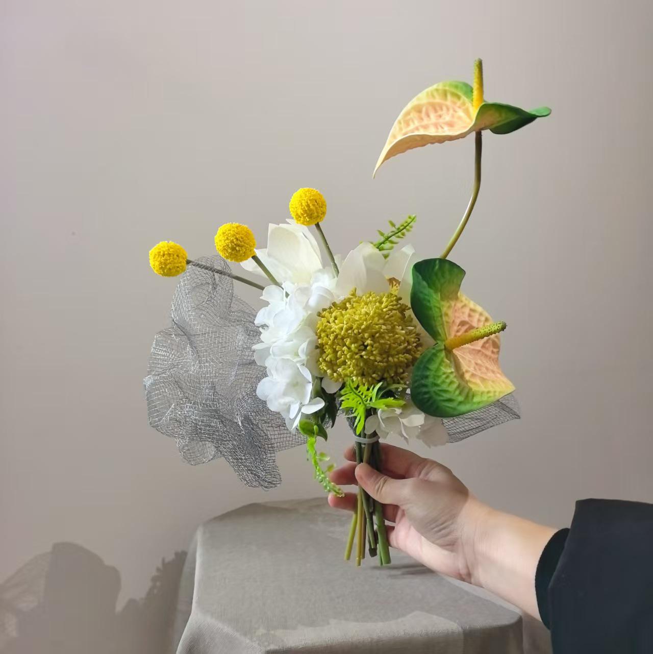 Bright Light Luxury Artificial Flower Art Journal Bouquet Wedding Celebration Decoration Prop