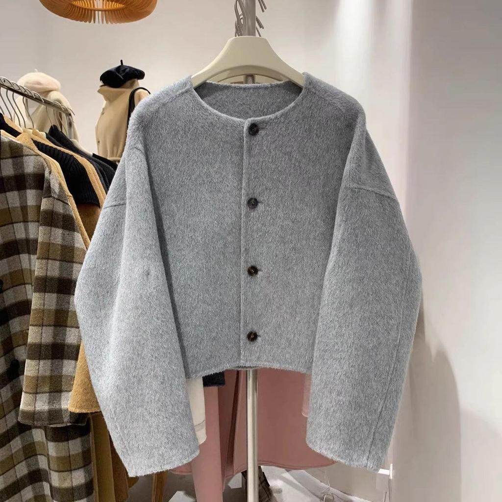 Petite Women's 2025 Winter Woolen Cardigan-Style Short Coat