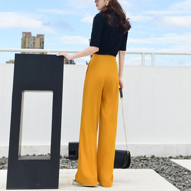 Women's Clothing New Comfortable Loose Simplicity Solid Color Pockets Zipper Elegant Fashion Casual Spring Summer Wide Leg Pants