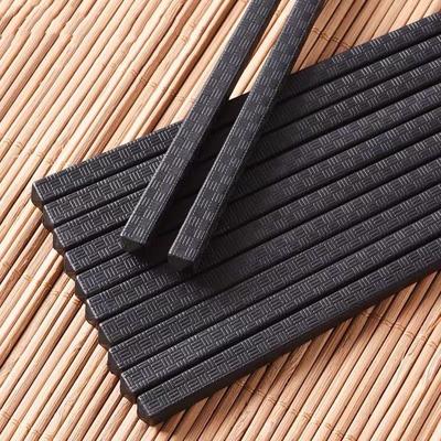 10 Pairs Alloy Chinese Chopsticks Food Sushi Sticks Reusable Non Slip Dishwasher Safe Bamboo Shape Food Grade Chopsticks