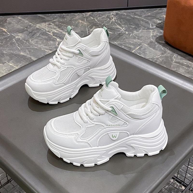 Korean version of the little dad shoes with heightened thick soles 2025 new mesh breathable summer casual sports shoes
