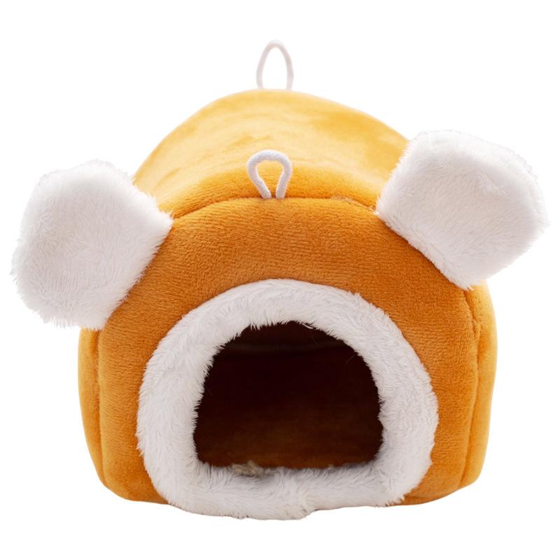 Pet Hamster Nest Plush Winter Thickened Cotton Nest Golden Bear Hamster Rabbit Pet House Sleeping Nest Small Pet Nest Pet Bed (Orange,S 12x12x12cm) оранжевый