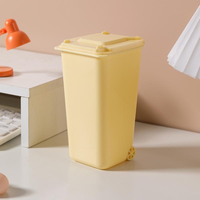 1Pcs Portable Mini Office Desk Trash Bin Pen Holder Office Supplies Storage Box Made Durable Plastic Home Supplies