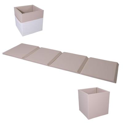 Gymnastic Mattress 2in1 Toy Container 240x60x4 Cm Four-piece - White and Beige