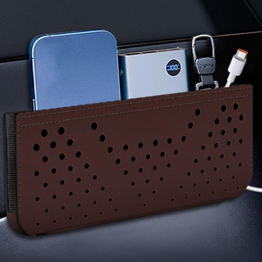 PU Leather Multi-Functional Hanging Bag Scratch Resistant Car Sundries Box Glasses Key Placement