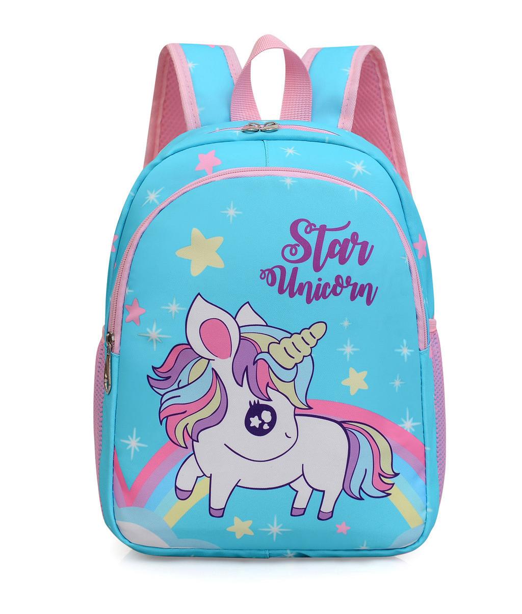 Breathable And Lightweight Kids Backpack With Cute Cartoon Design небесно-голубой