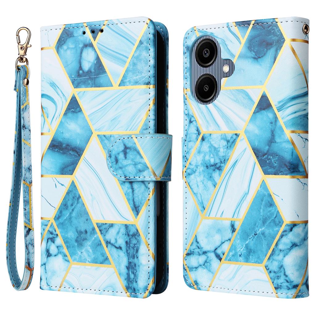 For Samsung Galaxy A06 4G Case Lacquered Marble Pattern Leather Phone Cover