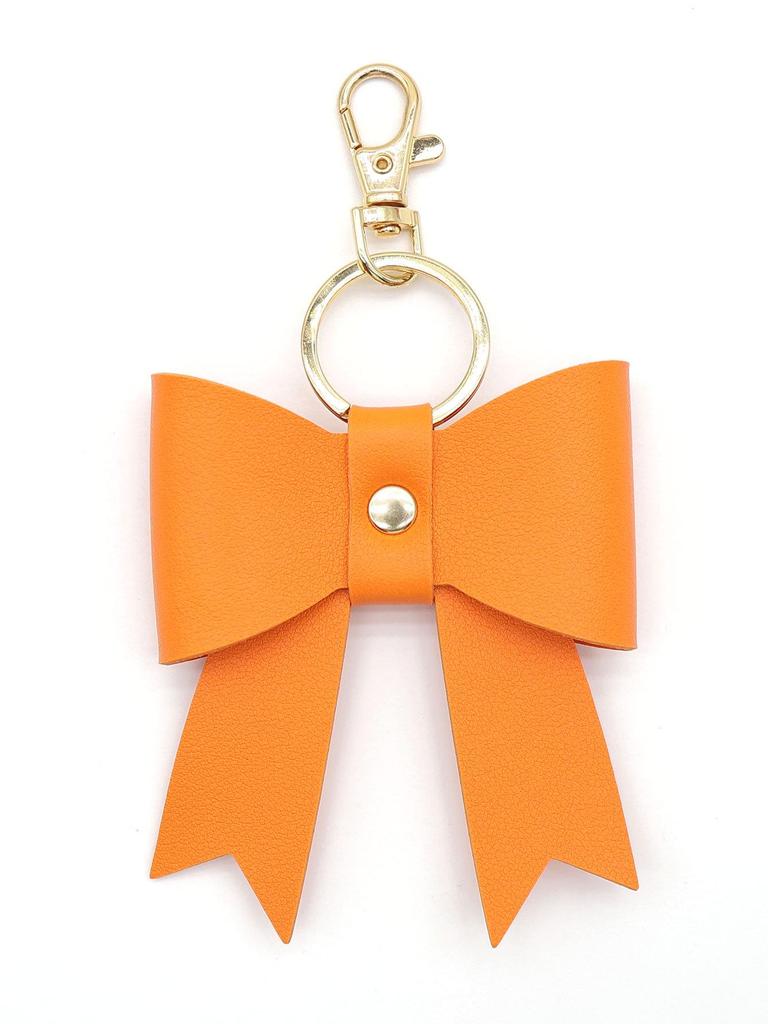 Bow Shaped PU Leather Keychain Bag Pendant Ornament