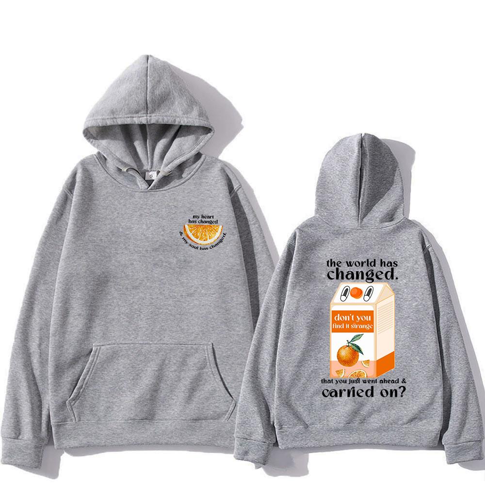 Noah Kahan Zeckenzeit Orangensaft Hoodie Die Welt hat sich verändert Herren/Damen Hoodies Unisex Winter Fleece Pullover Sweatshirt