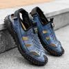 Men Genuine Leather Hand Stitching Breathable Casual Soft Sandals