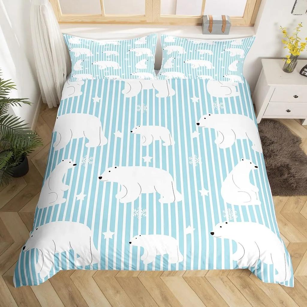 Comforter 3D Printed Cute Bear And Dog With Cartoon Animal Bedding Wild Animals Queen Size Comforter Set