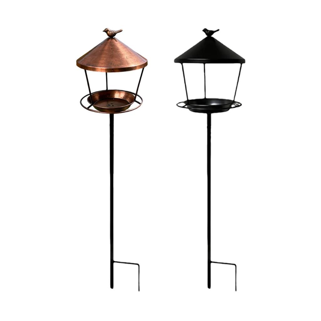 Stand Bird Feeder Pole Iron Decorative Birdbath for Patio Backyard Courtyard
