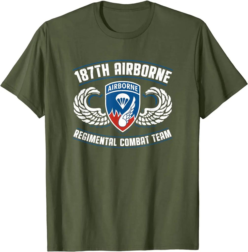 187th Airborne Rakkasan Shirts for Men TShirt Short Casual 100 COTTON ONeck Harajuku Shirt