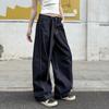 Vintage Americana Wide-Leg Denim Pants Men Women Low-Rise Relaxed Fit Straight Cut 2026