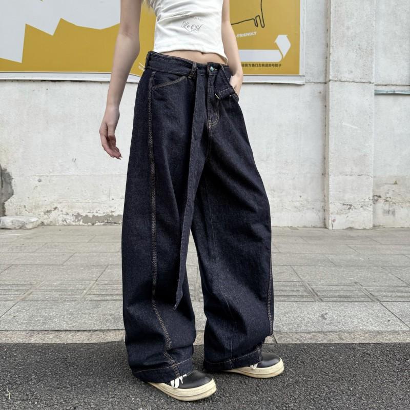 Vintage Americana Wide-Leg Denim Pants Men Women Low-Rise Relaxed Fit Straight Cut 2026