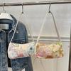 Yogodlns Boho Floral Sequin Shoulder Bag, Women's Vintage Embroidered Hobo Purse Casual Armpit Handbag for Daily Use