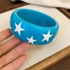 Korean Ins Star Wide Bracelet Resin Pentagram Hand Ring Exaggerated Y2k Star Bangle  Decoration