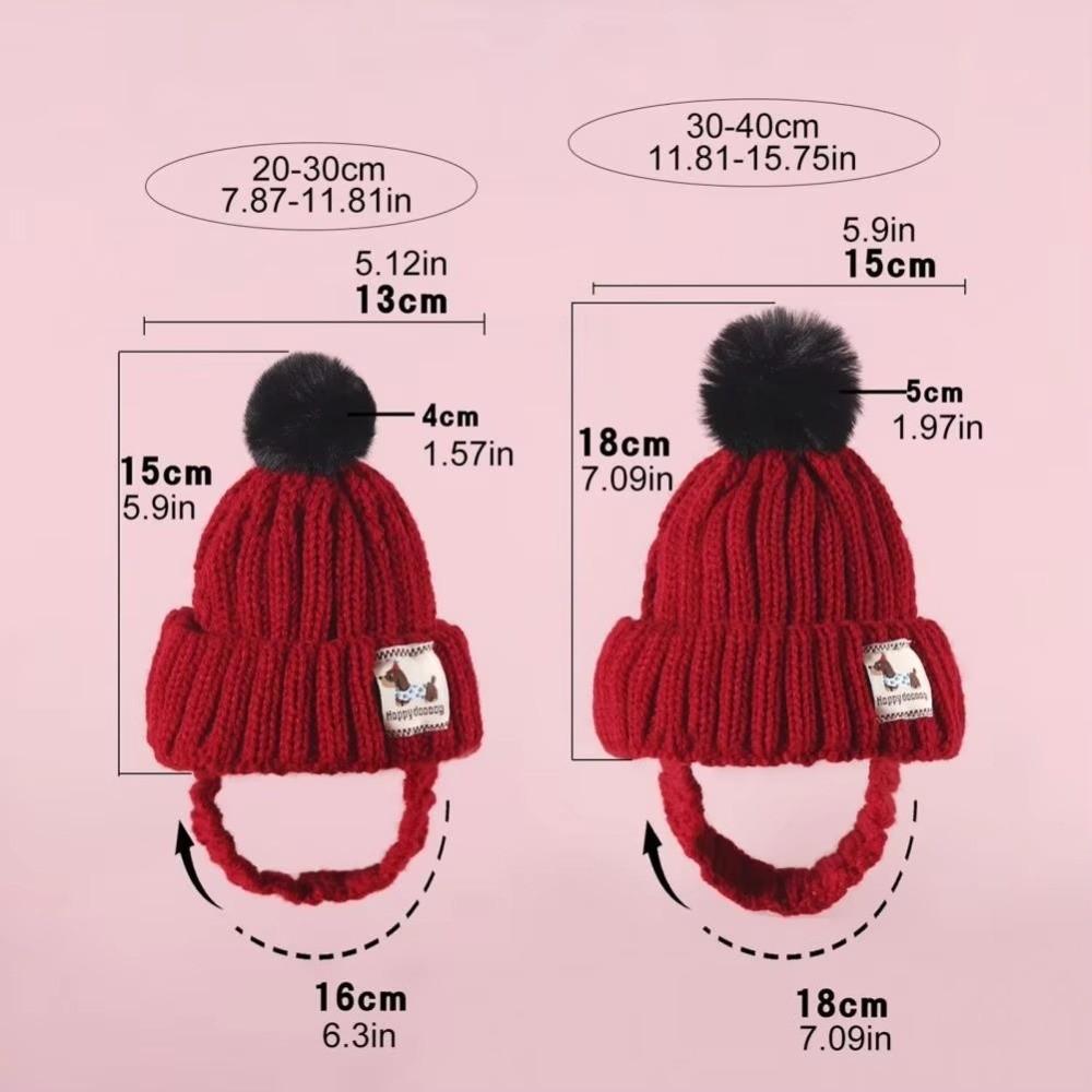 Pet Accessory Warm Knitted Dog Hat Windproof Ear Exposed Pet Cap Hand-knitted Winter Pet Dress Up for Cats Puppy