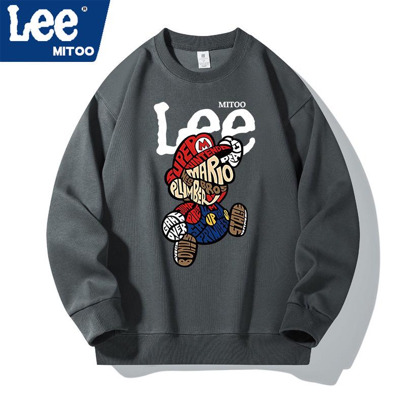 

Lee&Mitoo 2025 Autumn/Winter Versatile Men s Sweatshirt - Japanese Trendy Brand Long-Sleeve Top for Men and Women. 2XL (Height 180-185 cm, Weight 160-180 kg)
