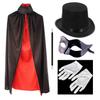 Giyomi Magician Dracula Set and Magic Magic Magic Birthday New Gift Costume, 5-Piece (Cape, Hat, Gloves, Mask, Wand) - Cosplay, Supplies, Costume,
