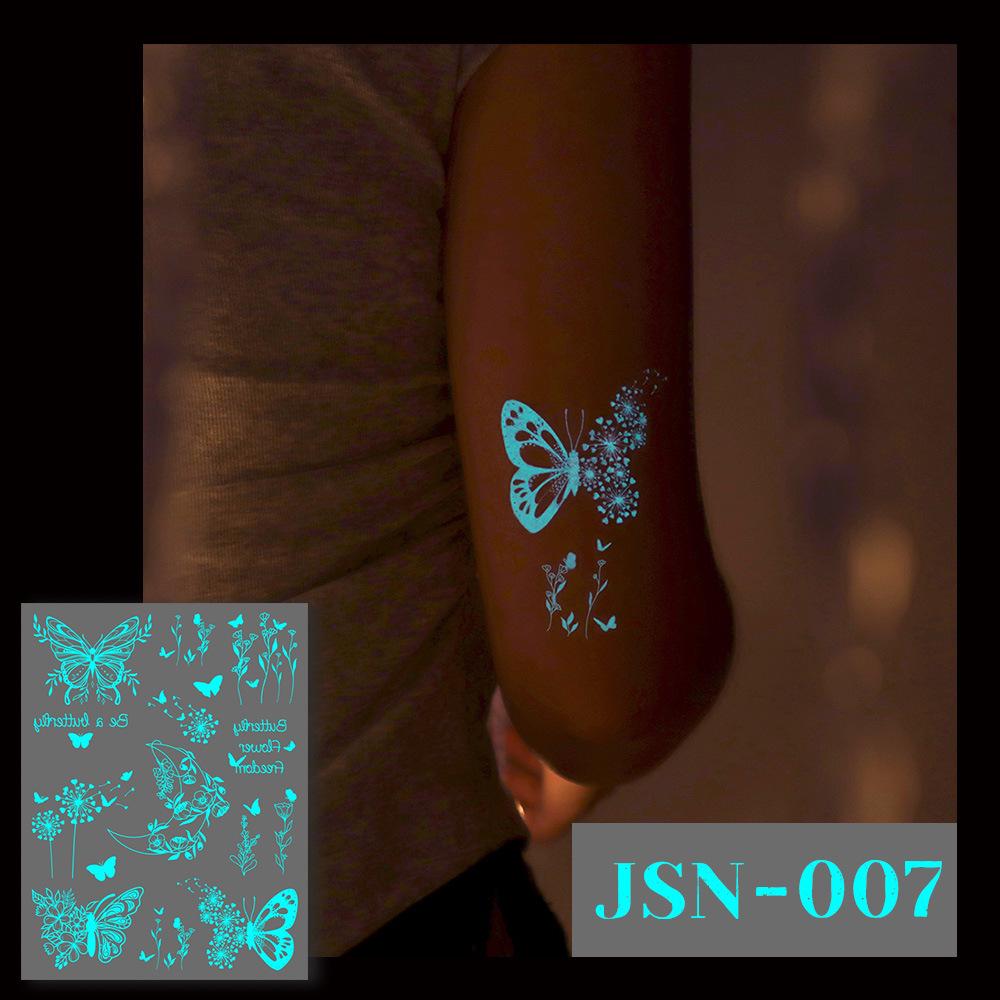 Adesivi Tatuaggio Ricaron 2024 Henné Luminoso & Farfalla Bianca per Viso & Braccio