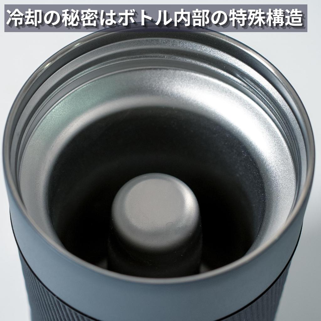 Espresso Tokyo IceQuick Neo Cooling Bottle Keeps drinks even at with special cooling (Gray) - ice-cold -18°C built-in gel.