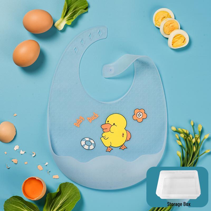 Ultra-Thin Waterproof Silicone Bib for Babies - Soft and Durable Drool and Food Catcher