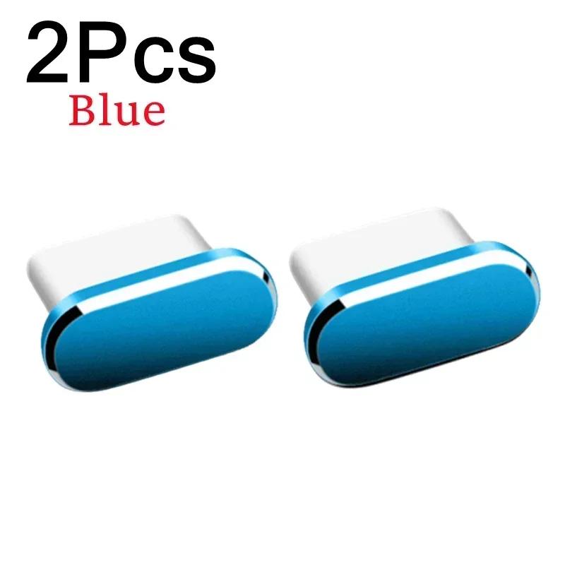 2 Stück 16PM Metall-Staubstecker für iPhone 16 15 Pro Max Plus USB Typ C Ladeanschlussstecker Stopper Handy Typ-C Schutzkappe