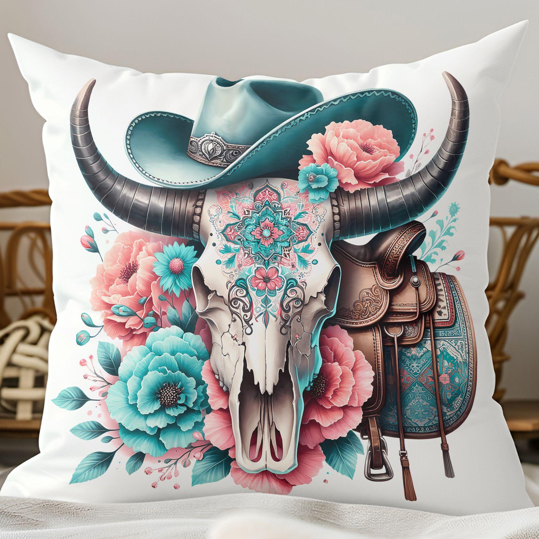 

Новая наволочка на подушку из короткого плюша с черепом западного быка, бохо, подушка для дивана, наволочка для гостиной 45 * 45Cm (excluding pillow core)