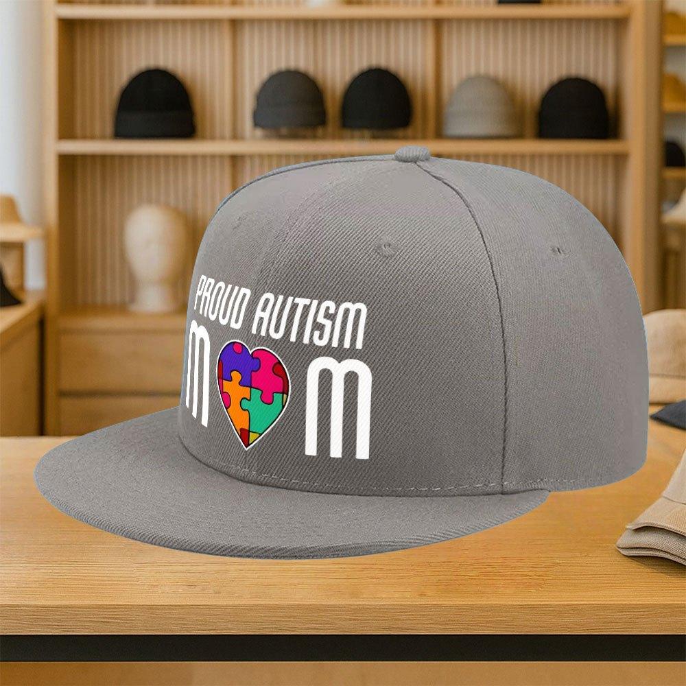 Proud Autism Mom Puzzle Heart Graphic Baseball Cap Polyester Snapback Adjustable Adult Hat Casual