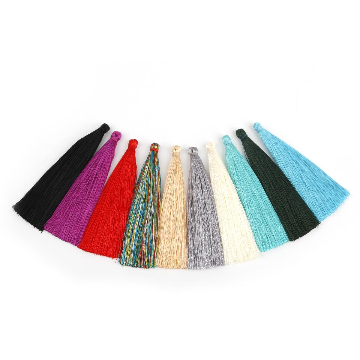 

2-10 шт. Кисточки из хлопчатобумажной ткани, кисточки для рукоделия, подвески для ювелирных изделий, браслетов, брелоков, бахрома, отделка, кисточки для рукоделия, швейные аксессуары 90mm 10pcs