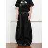 Vintage Pleated Relaxed Fit Trousers Unisex Casual Wide Leg Pants Daily Wear