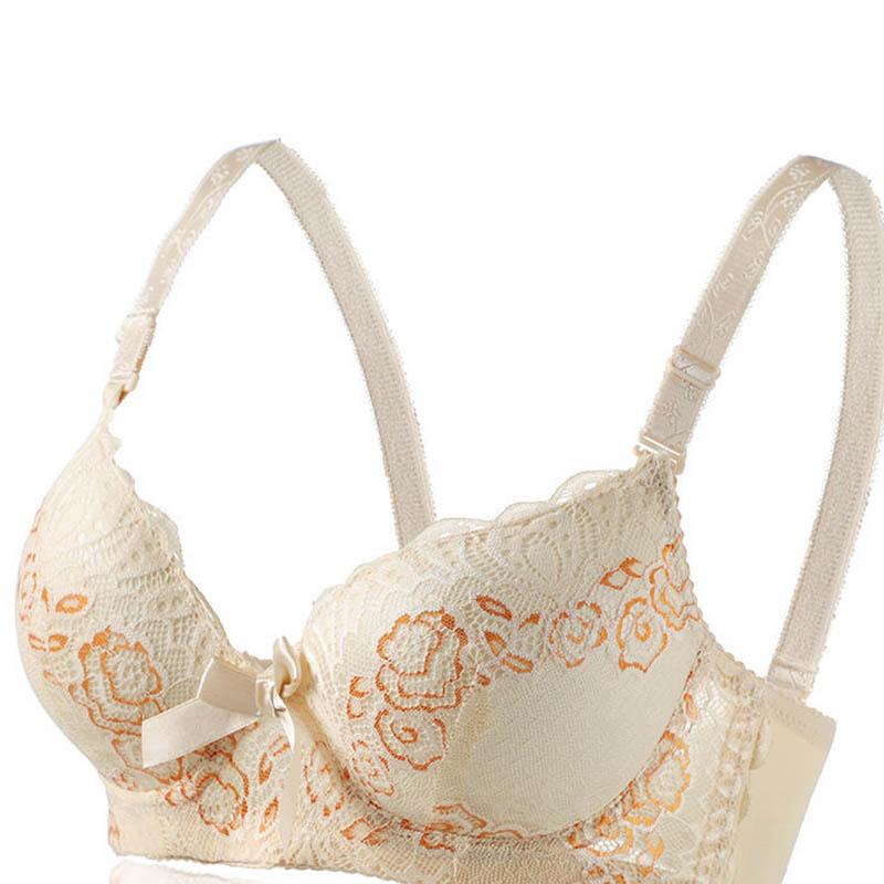Ladies Lace Sexy Comfortable Push Up Bras with Steel Rings Thin Bras Anti-Sagging Adjustable Push Up Bras