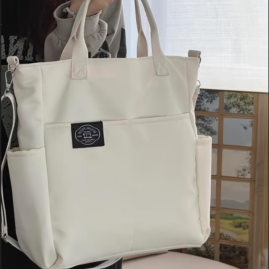 Stilig ensfarget totebag Slitesterk Organisert med flere lommer Allsidig skulderveske for kvinner Chic avslappet håndveske lommebok for hverdagsbruk