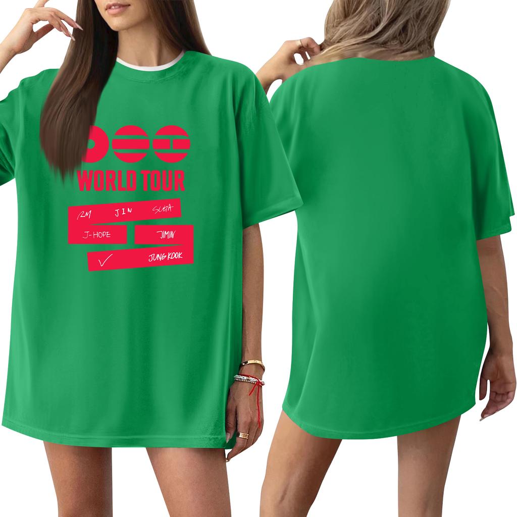 Women's Casual Printed T-Shirt Round Neck Pullover Short Sleeve Top