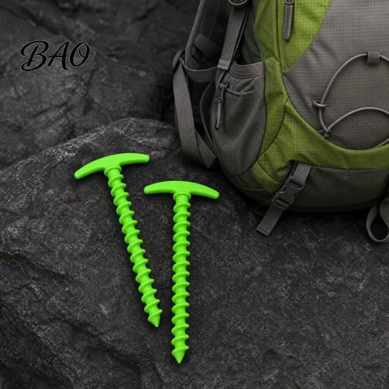Tent Pegs Set 10Pcs Plastic Screw-in Stake, Heavy Duty T-shaped Canopy Peg, Stakes Windproof Spiral Ground Stake for Outdoor Camping Hiking Garden
