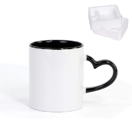 350ML 12oz Leere Keramiktasse Herzhenkel-Typ für Sublimation Ohne Bild Weiße Oberfläche