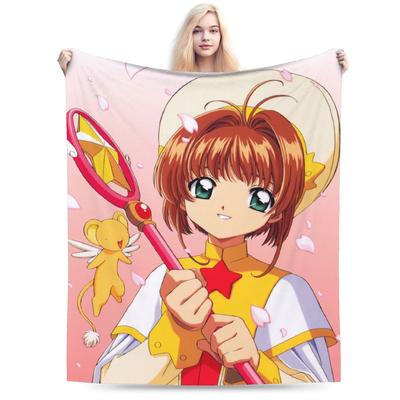 Anime Cardcaptor Sakura Blanket Fleece Winter Multi-function Lightweight Throw Blanket for Sofa Couch Rug Piece