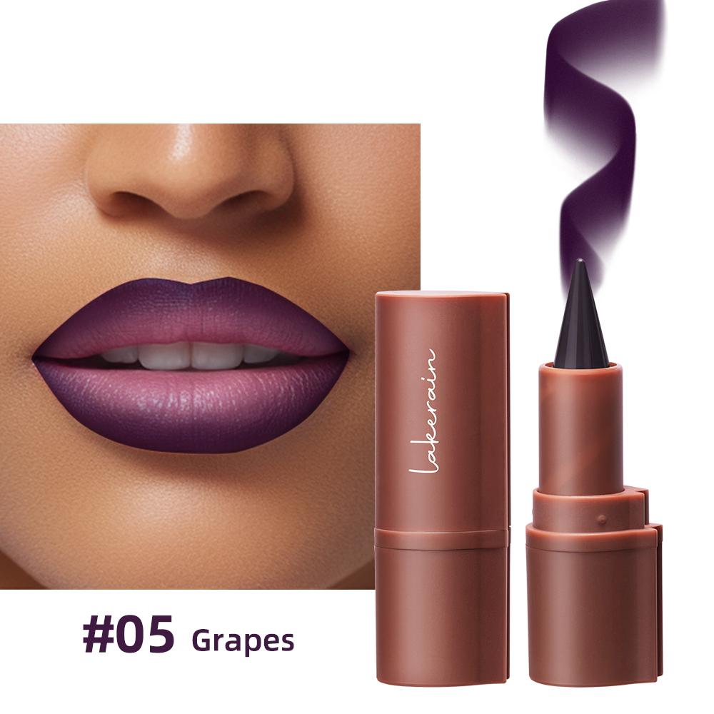 5 Shades Gradient Lip Crayon Matte Velvet Lip Liner Waterproof Non Transfer Smooth Contour Tint Black Brown Long Lasting Daily Lip Makeup Cosmetic