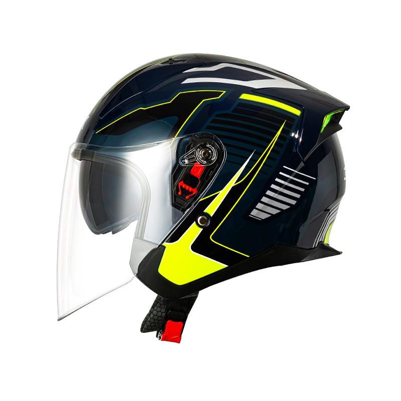 3/4 Open Face Motorcycle Helmet With Dual Lens Men Women All Season Riding Commute ABS Safety