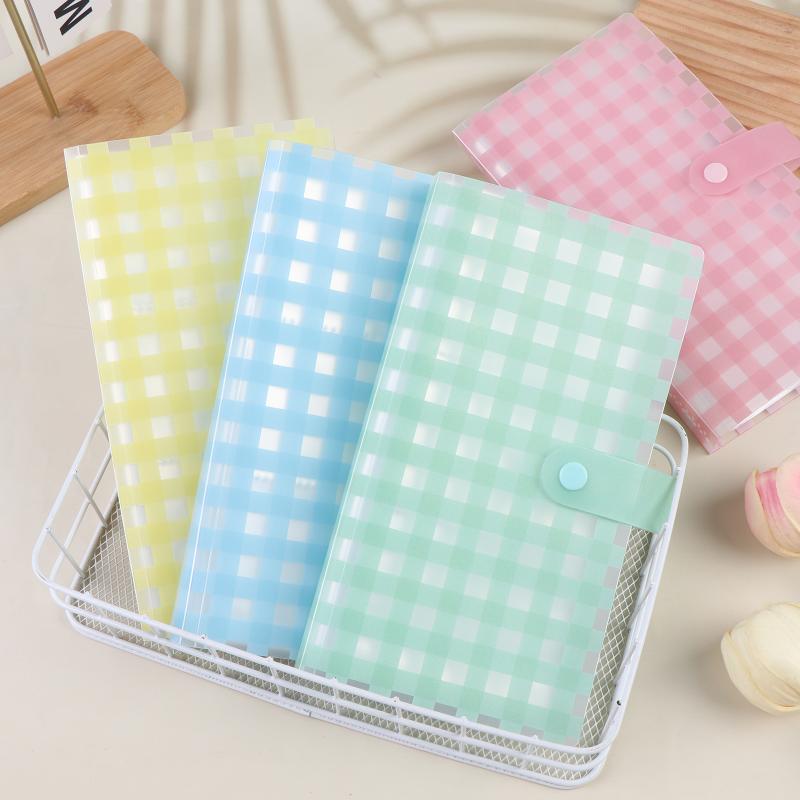 Snap Button Photo Album Grid Card Holder Clear Transparent Pockets Collect Book for Kpop Idol Photocard Collection