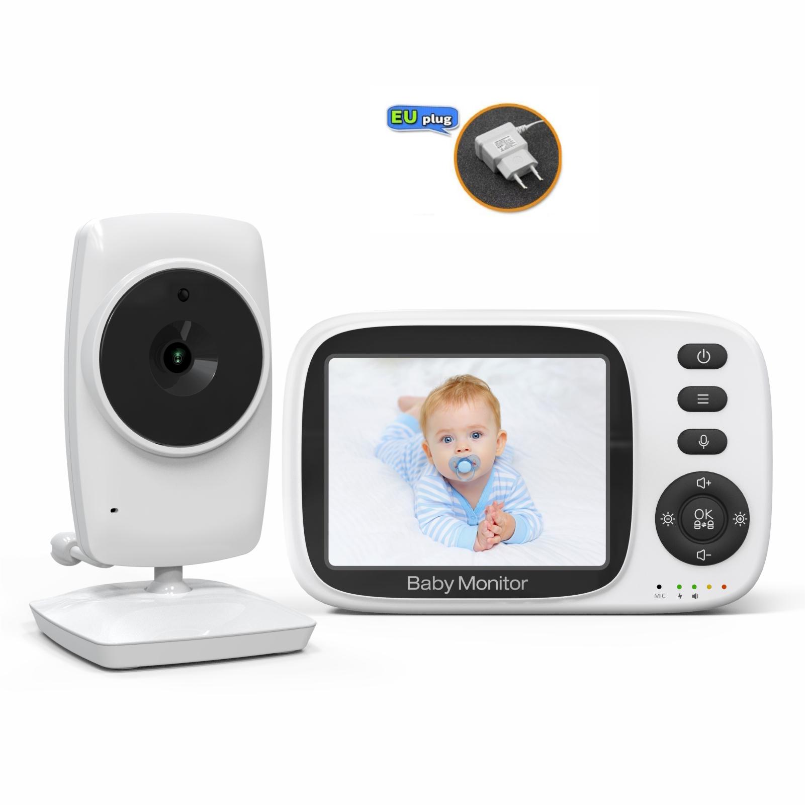 

Радионяня, камера, 3,2-дюймовый инфракрасный таймер ночного видения, таймер кормления, температура, 2100 мАч, аккумулятор, нет Wi-Fi, радионяня EU Plug