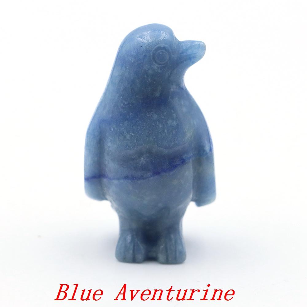 Cute Penguin Statue Natural Amethyst Rose Quartz Healing Crystals Stones Carving Reiki Animal Figurines Crafts Room Decoration