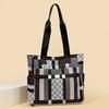 Large capacity plaid printed women's handbags large capacity oxford  shoulder bag versatile tote bags contrasting mother bag