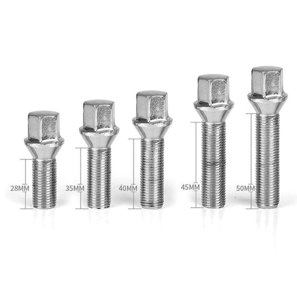 AOSU 10PCS Muttern Anzug Für BMW x1x3x5x6x73series 28/35/40/45/50mm verlängern Stahl Rad Schrauben M14 x 1,5 M12 * 1,5 M14 * 1,25