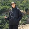 Autumn Couple Color Matching Jacket Thin Single Punch Splicing Trench Coat Loose Outdoor Windproof and Waterproof