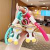 Creative Straw Hat Duck Doll Keychain Cartoon Keyring Car Key Hanging Pendant